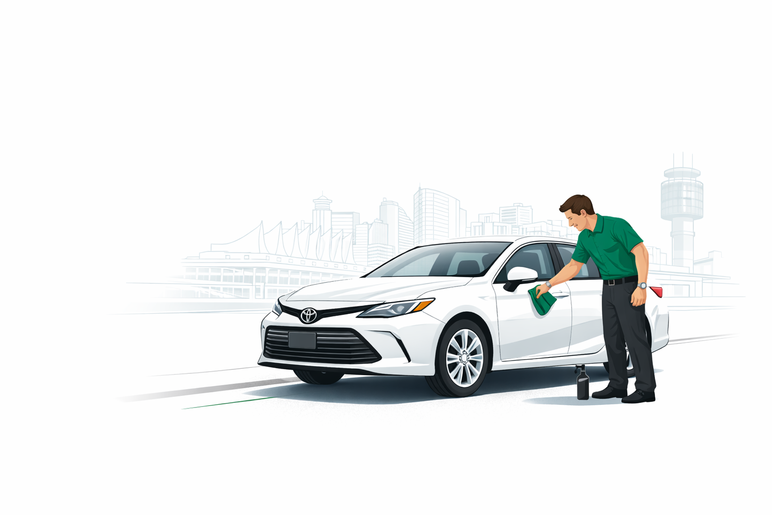 Car cleaning service illustration